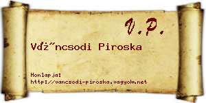 Váncsodi Piroska névjegykártya