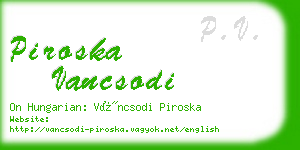 piroska vancsodi business card